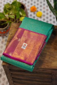 Kanjeevaram Saree – Mint Green/Pink