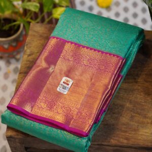 Kanjeevaram Saree – Mint Green/Pink