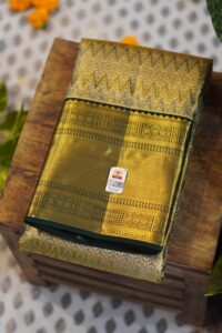 Tissue Kanjeevaram Saree – Deep Forest Green
