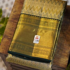 Tissue Kanjeevaram Saree – Deep Forest Green