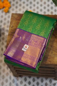 Kanjeevaram Saree – Green/Purple