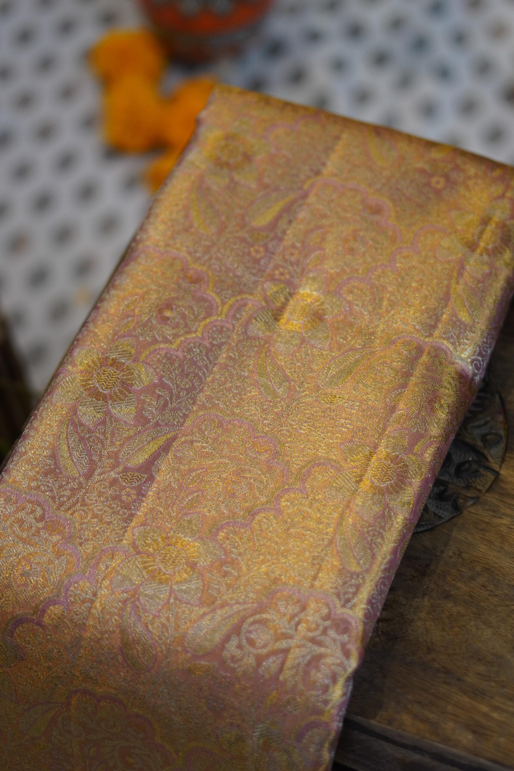 Tissue Kanjeevaram Saree – Pink - Image 4