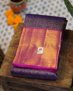 Kanjeevaram Saree – Blue/Pink