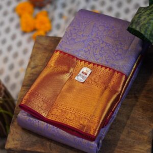 Kanjeevaram Saree – Lavendar/Red