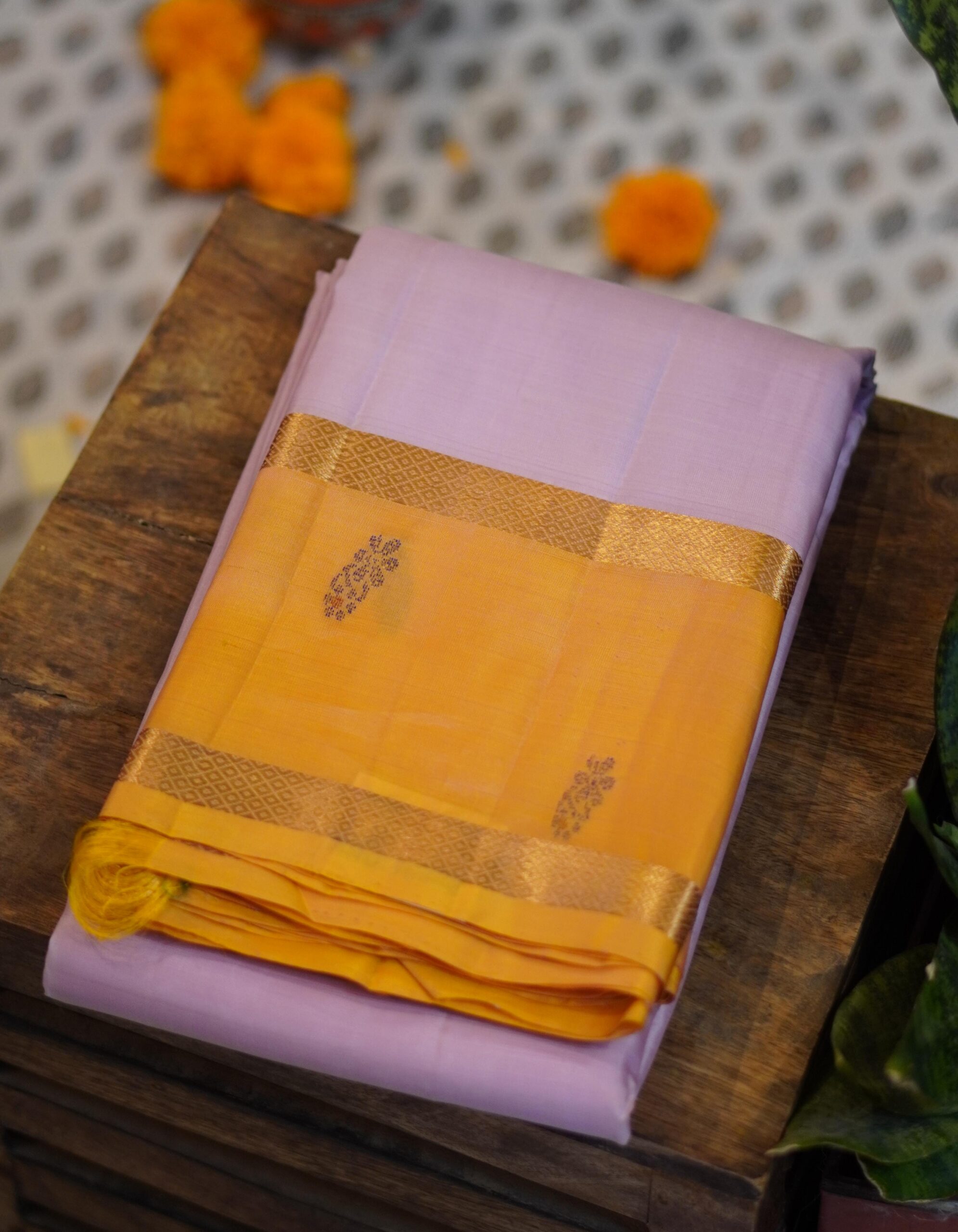 Madhavaram Saree – Lavender/Mustard