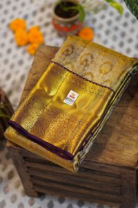 Tissue Kanjeevaram Saree – Deep wine/Purple