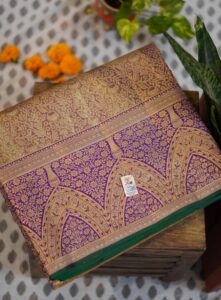 Tissue Meenakari Kanjeevaram Saree - Purple