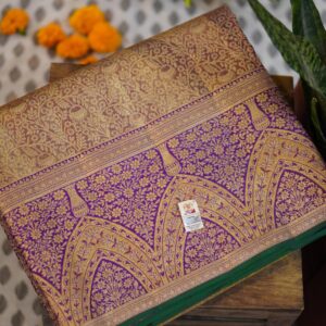 Tissue Meenakari Kanjeevaram Saree - Purple