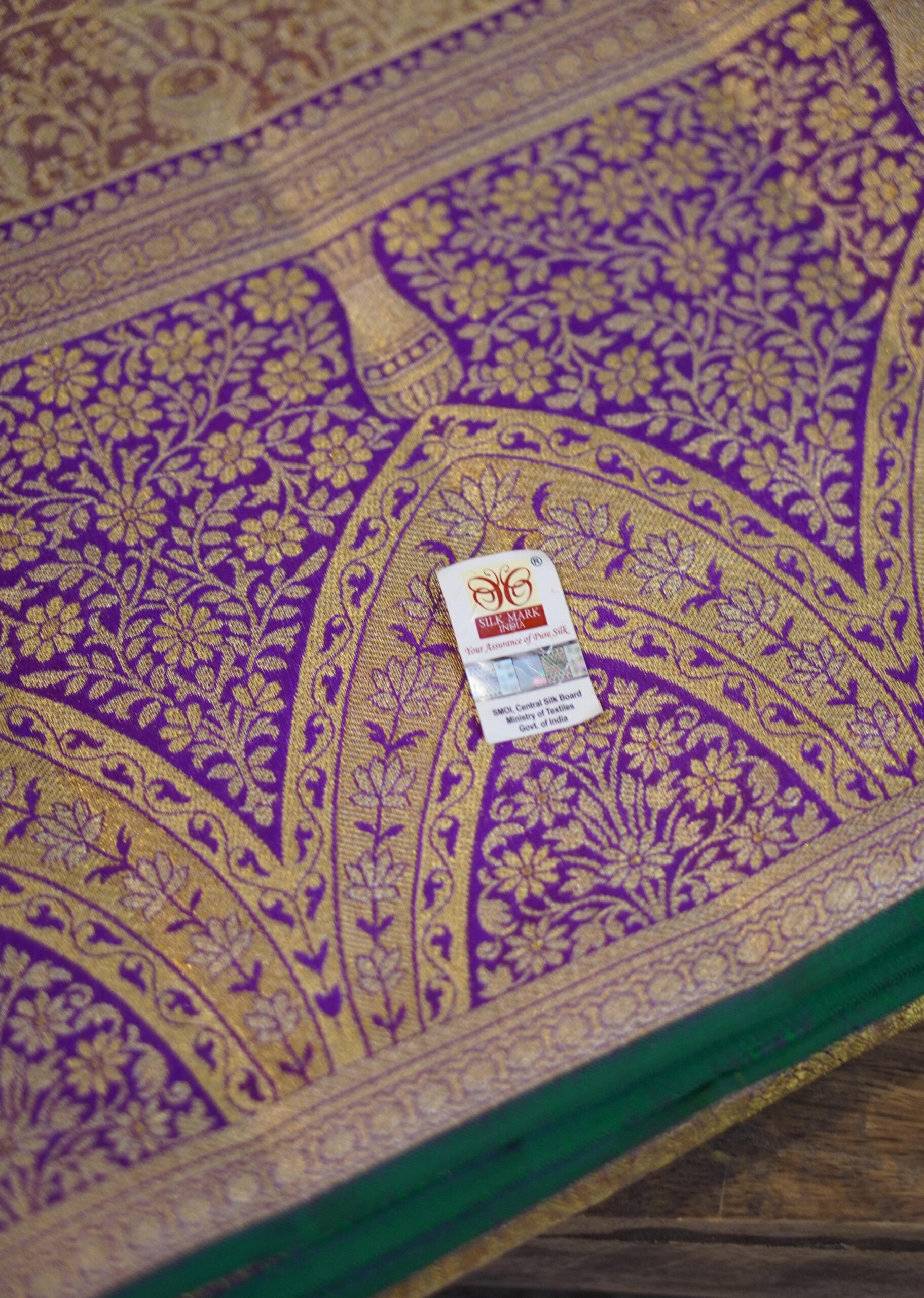 Tissue Meenakari Kanjeevaram Saree - Purple - Image 2