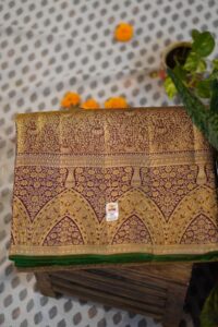 Tissue Meenakari Kanjeevaram Saree - Deep Purple/Wine