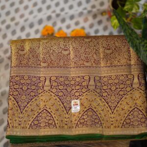 Tissue Meenakari Kanjeevaram Saree - Deep Purple/Wine
