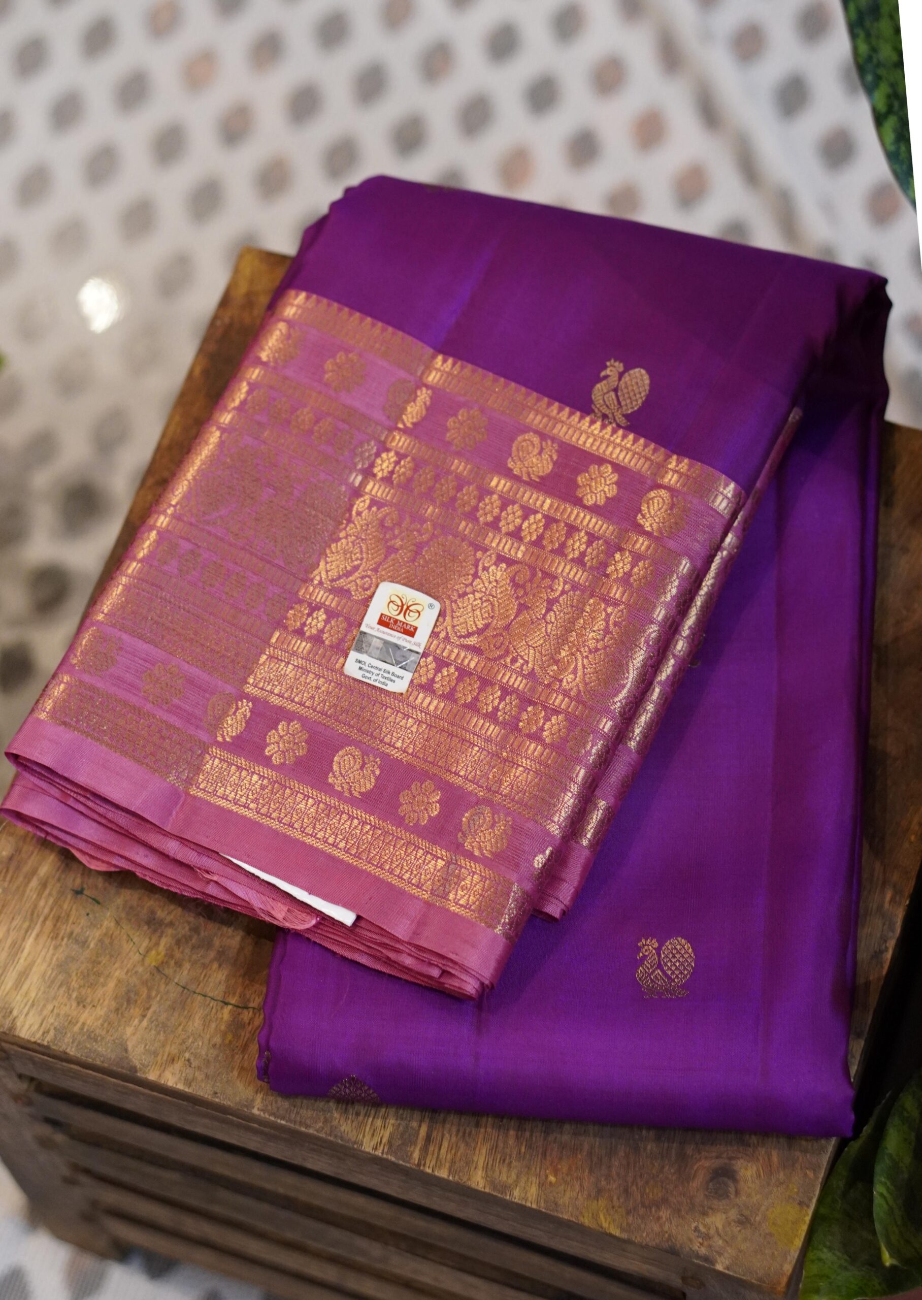 Kanjeevaram Saree – Purple & Mauve - Image 3