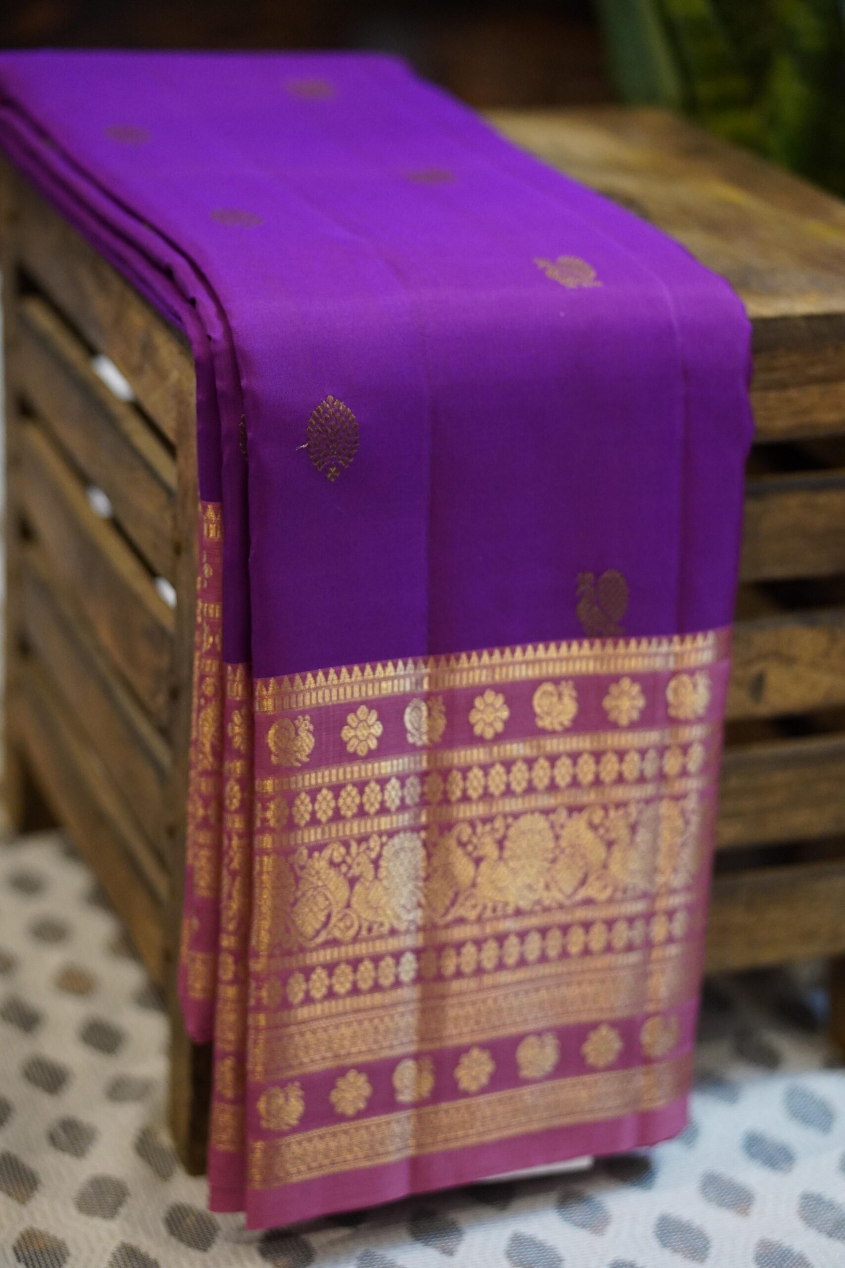 Kanjeevaram Saree – Purple & Mauve - Image 4