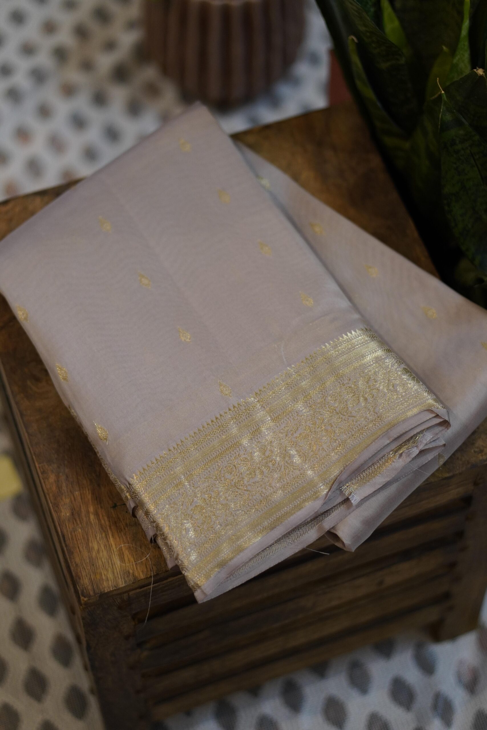 Kanjeevaram Saree – Silver - Image 3