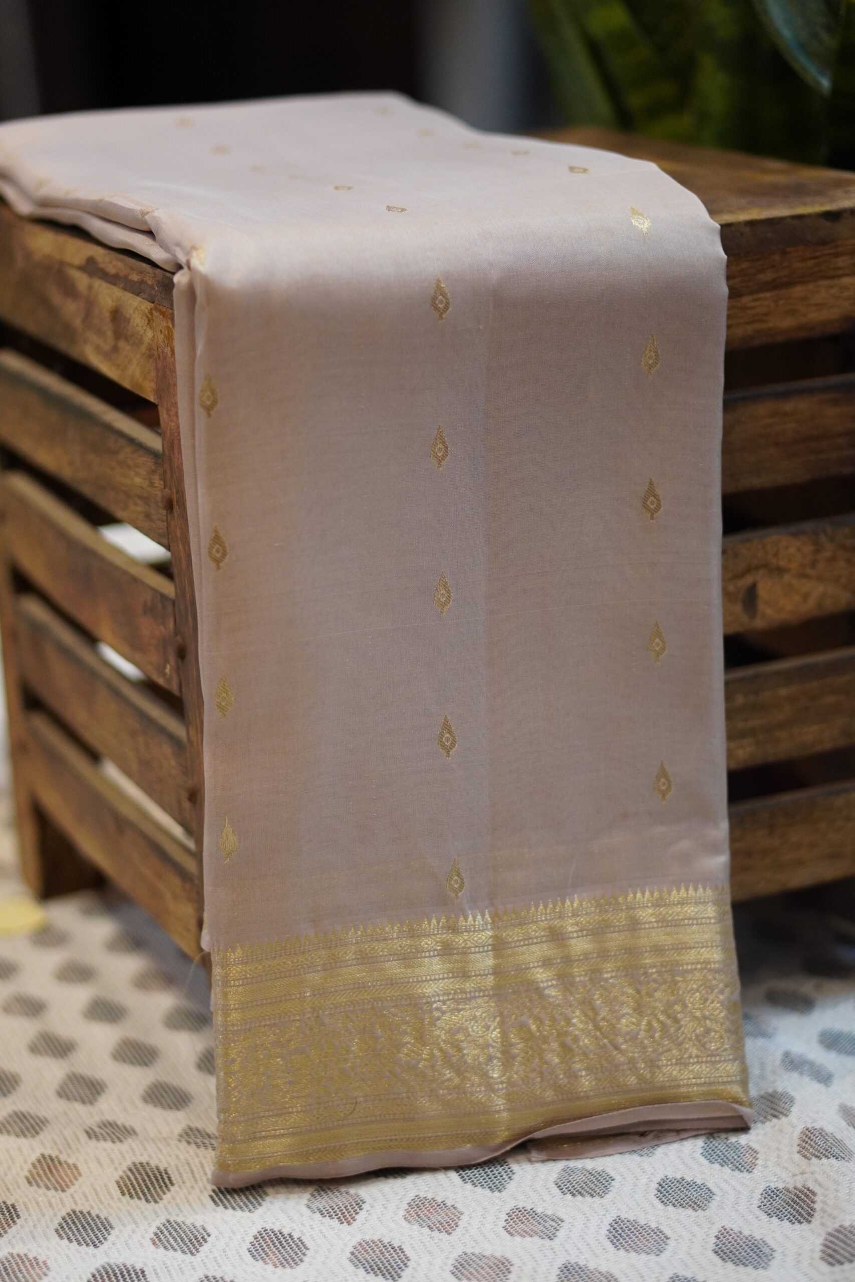 Kanjeevaram Saree – Silver - Image 4