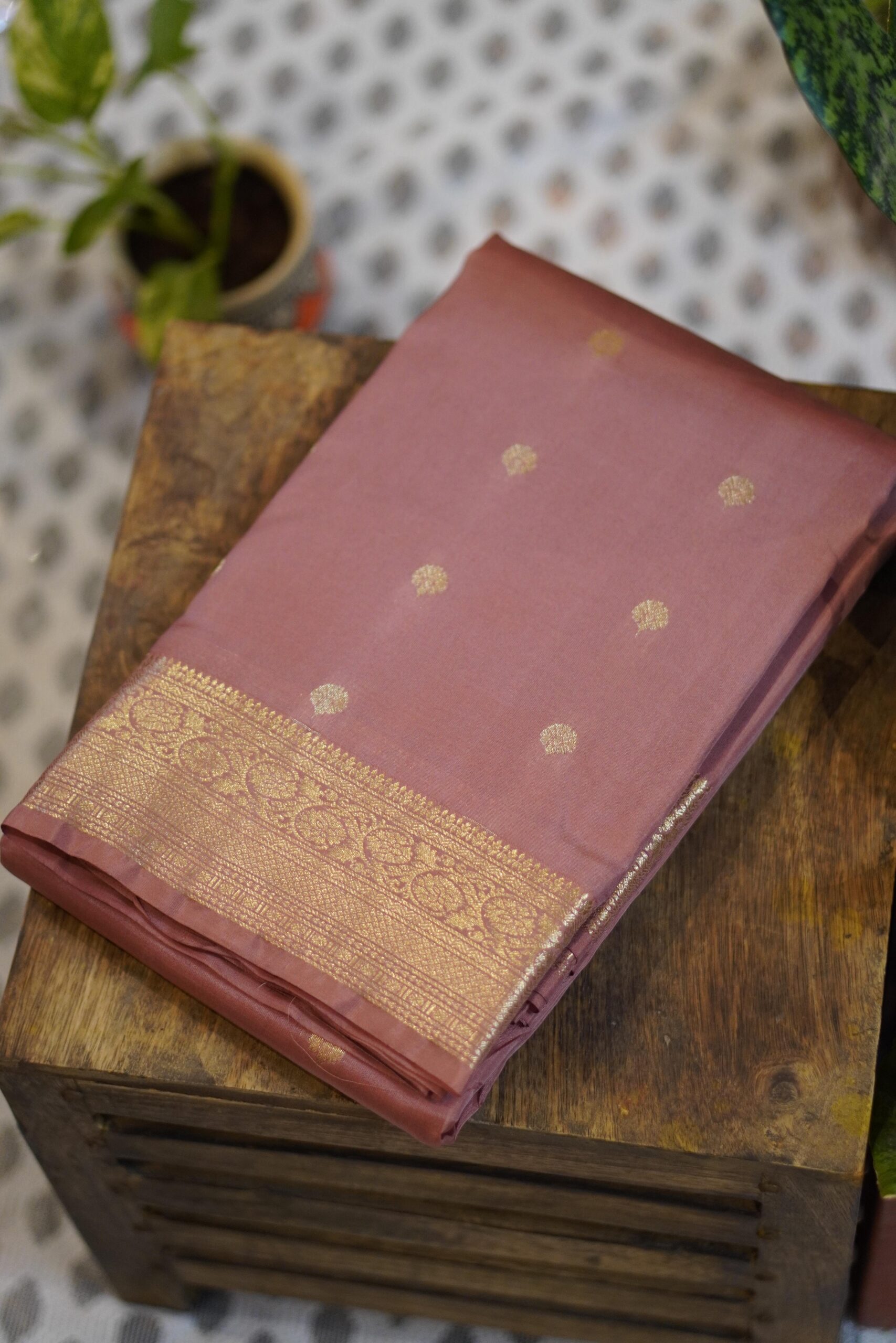 Kanjeevaram Saree – Onion Pink