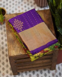 Pochampally Saree – Green/Purple