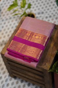 Kanjeevaram Saree – Onion Pink/Pink