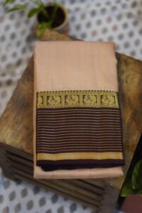 Kanjeevaram Saree – Cream/Brown
