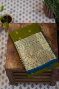 Kanjeevaram Saree – Olive/Teal