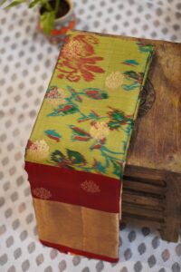 Pochampally Saree – Green/Red