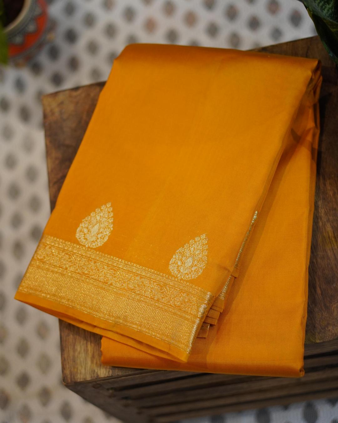 Kanjeevaram Saree – Mustard - Image 3