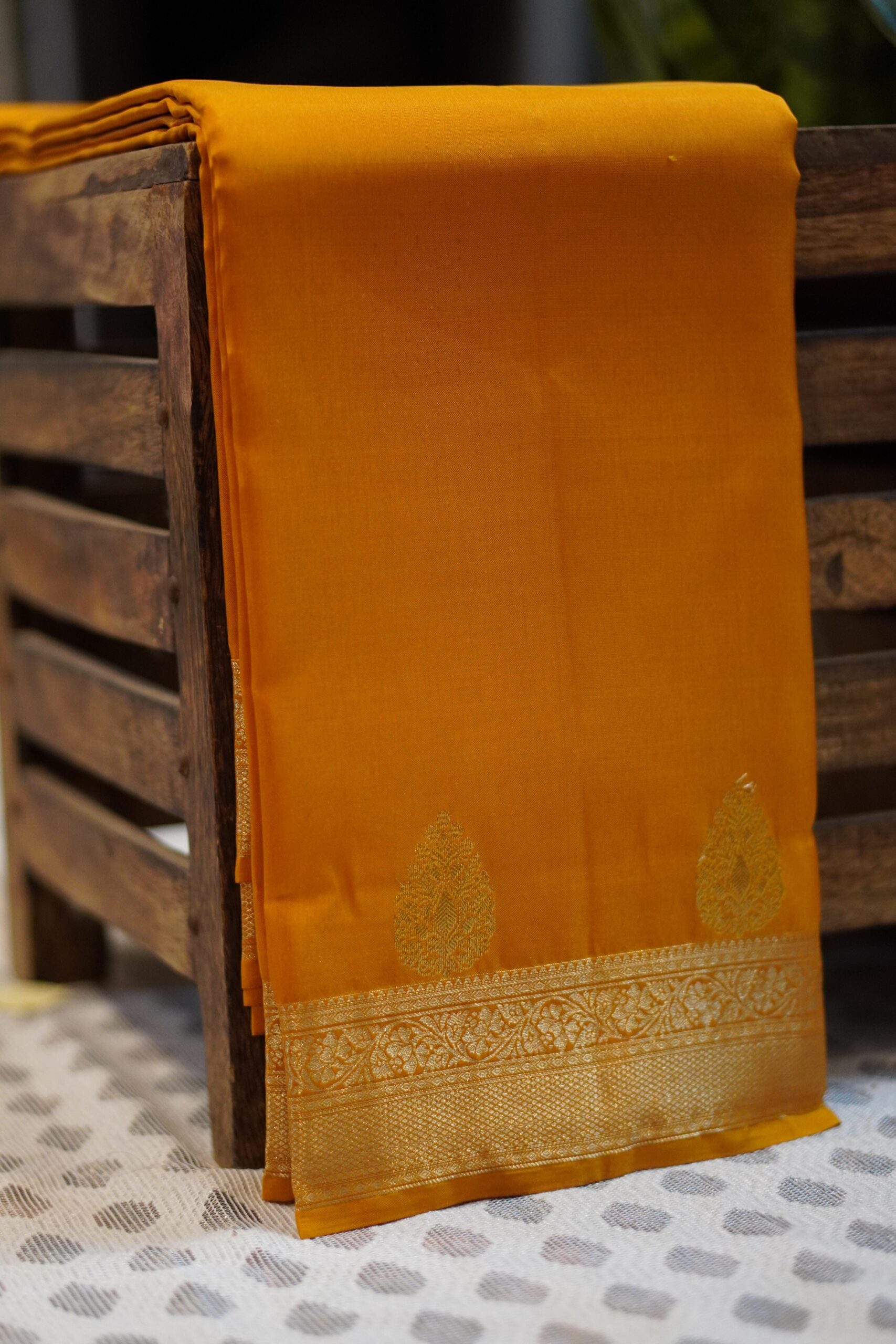 Kanjeevaram Saree – Mustard - Image 4