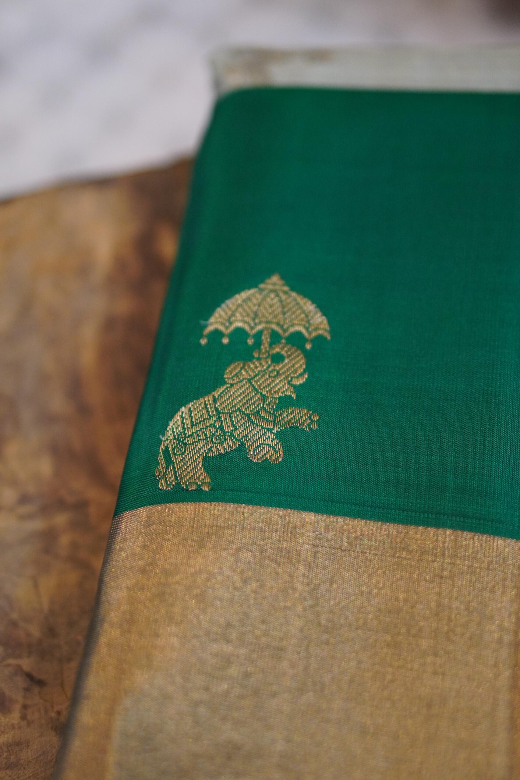 Kanjeevaram Saree – Mint Green/Green - Image 4