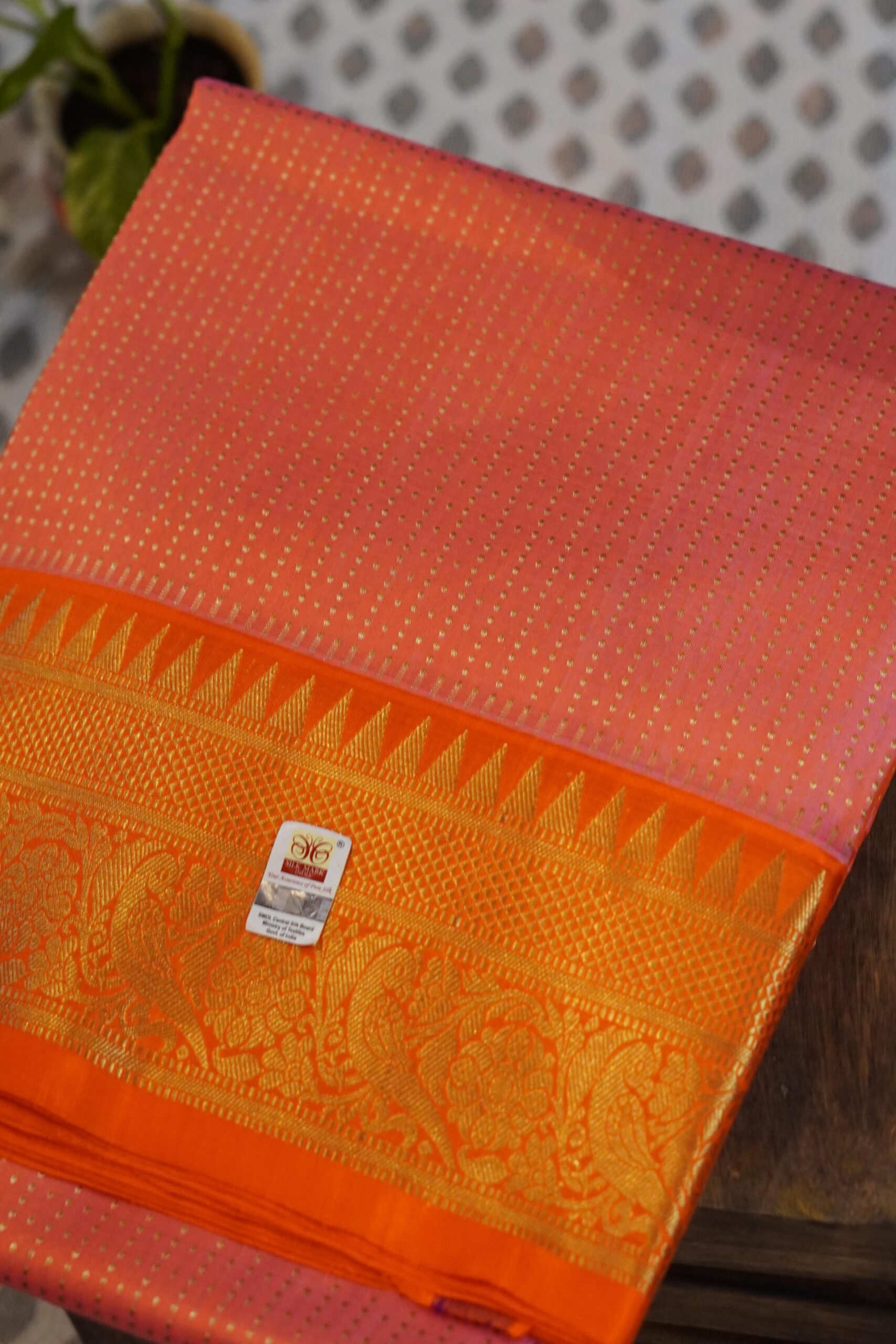 Venkatagiri Saree – Peach/Orange