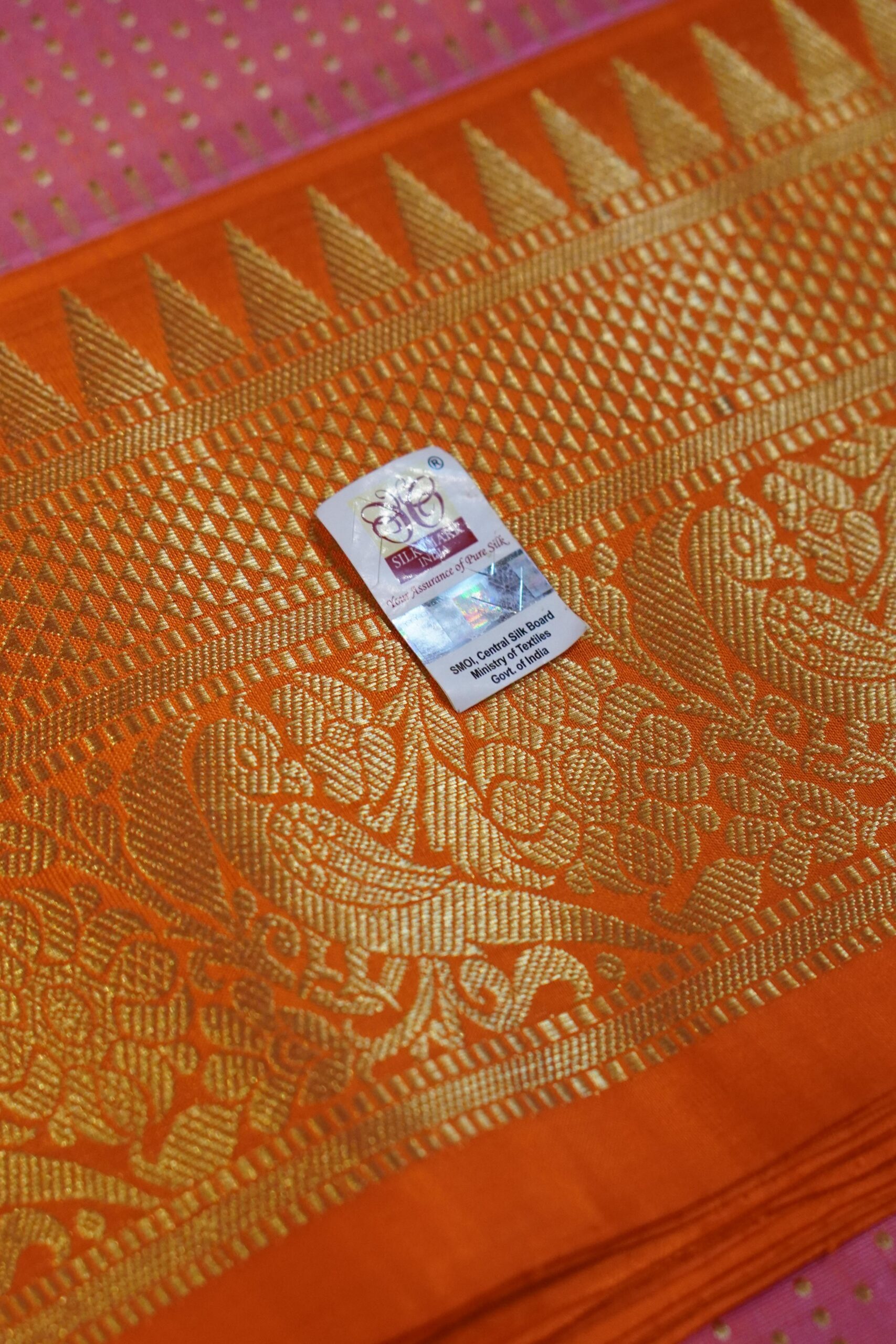 Venkatagiri Saree – Peach/Orange - Image 2